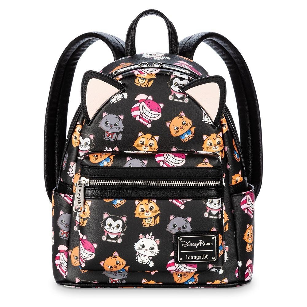 Disney Parks x Loungefly cats of disney mini backpack black Cheshire Cat Marie